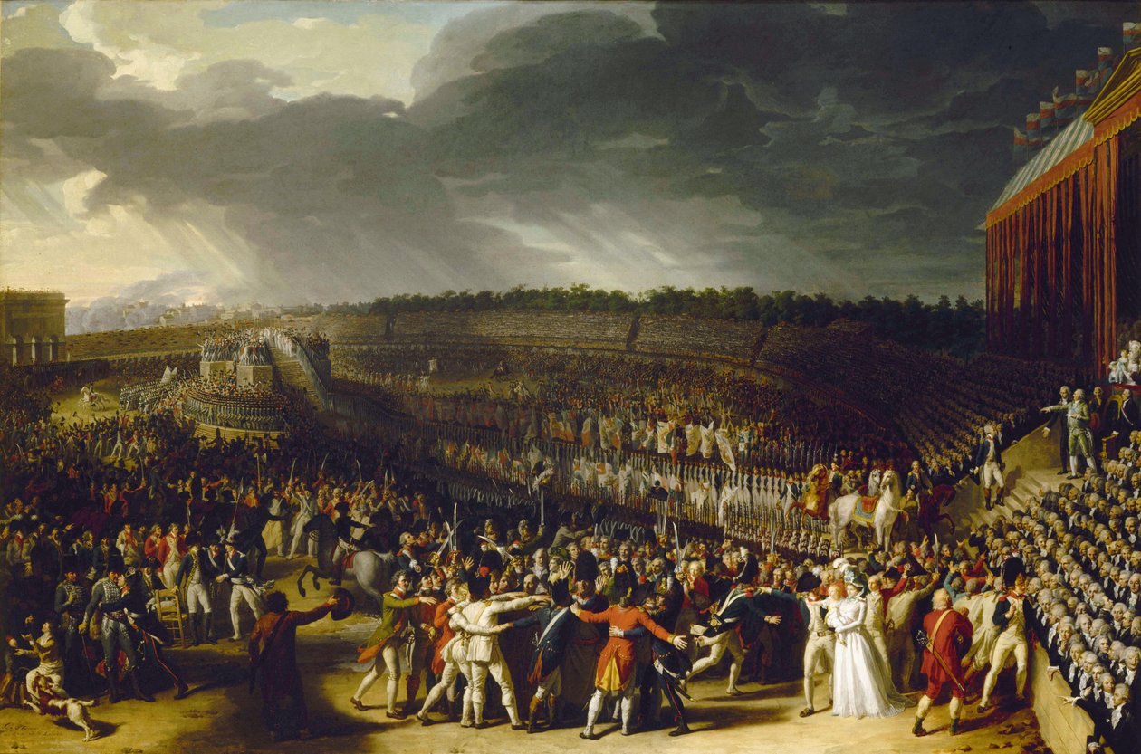 The Festival of the Federation at Champ de Mars on 14 July 1790 by Charles Thevenin