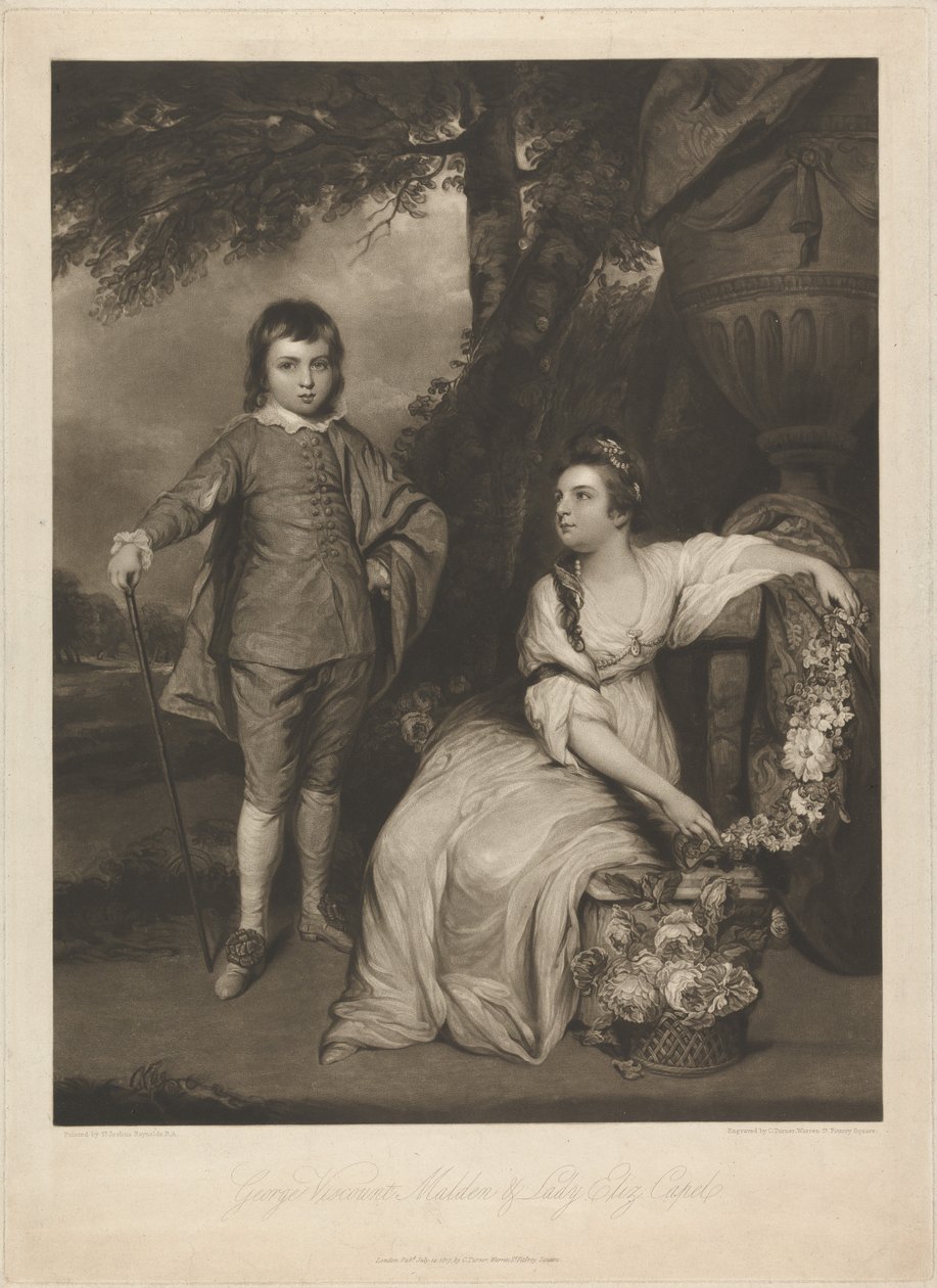 George Viscount Malden and Lady Elizabeth Capel by Charles Turner