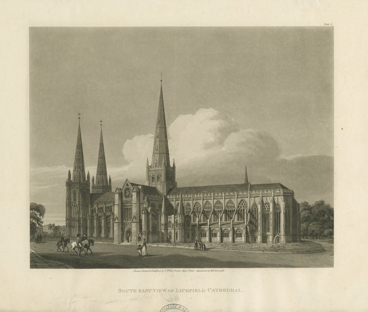 Lichfield Cathedral - South East View by Charles Wild