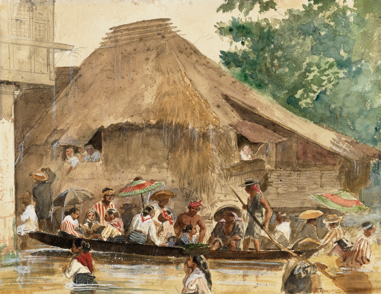 A Street in Manila During the Flood by Charles Wirgman