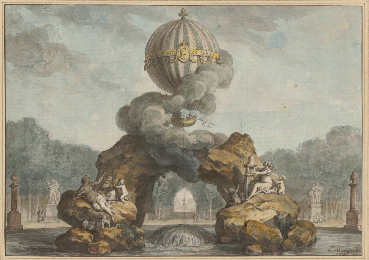 Project of a Fountain Decoration with a Charlière by Charles de Wailly