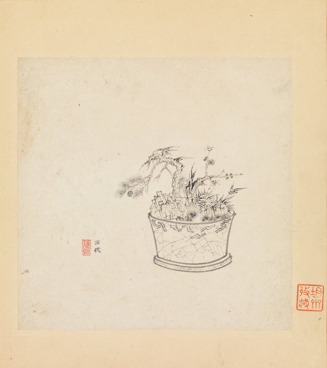 Miscellaneous Studies, one leaf dated 1619 by Chen Hongshou