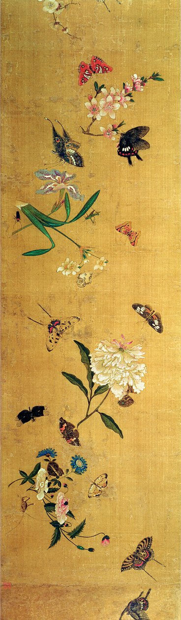 One Hundred Butterflies, Flowers and Insects (detail from a handscroll) by Chen Hongshou