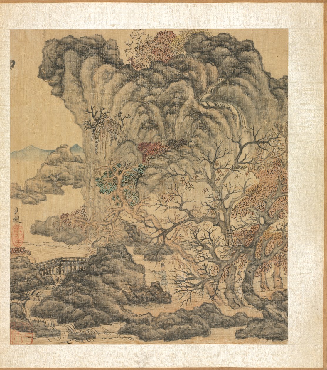 Paintings after Ancient Masters: Travelers in an Autumn Landscape by Chen Hongshou