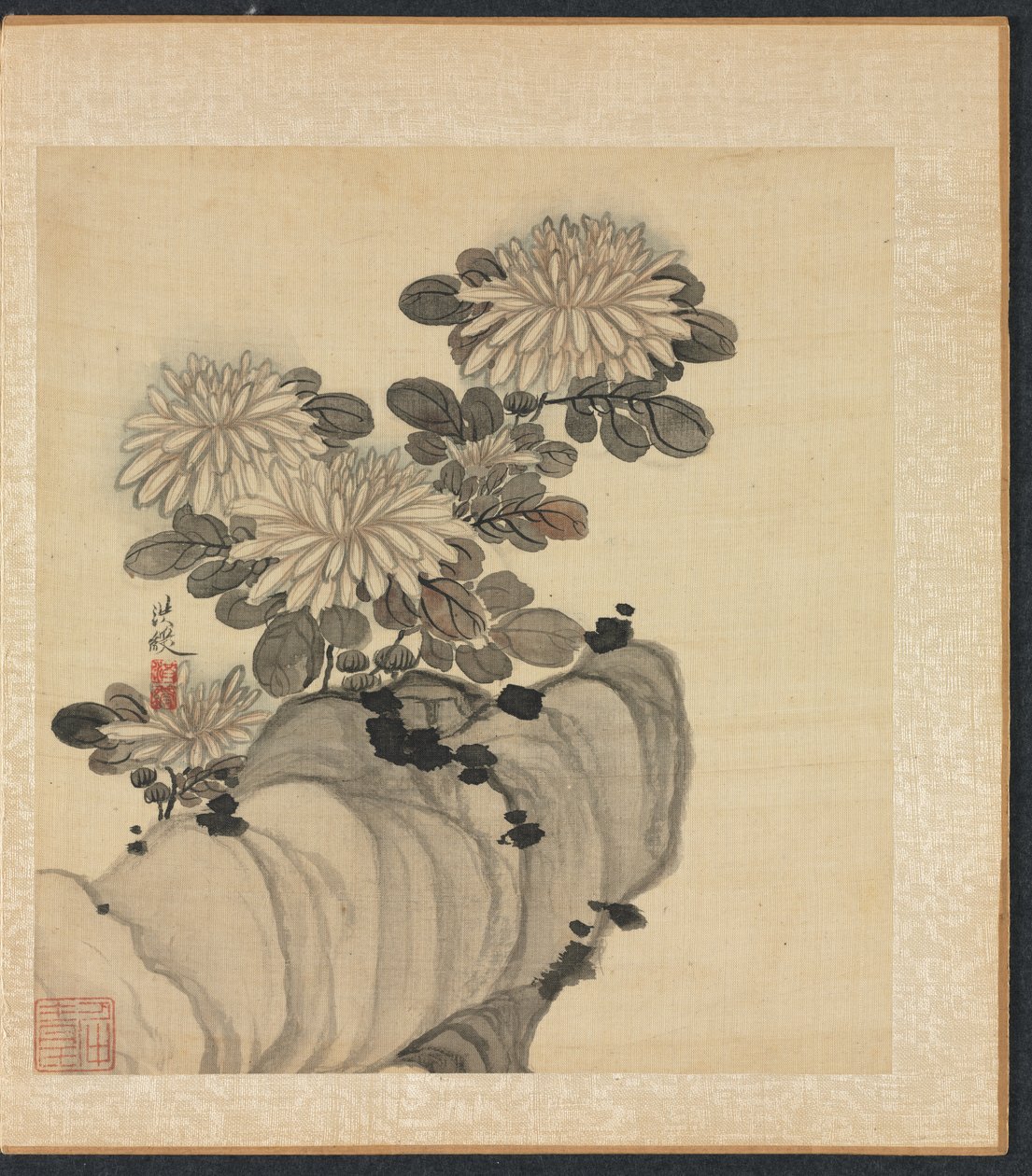 Paintings after Ancient Masters: Chrysanthemum and Rock by Chen Hongshou