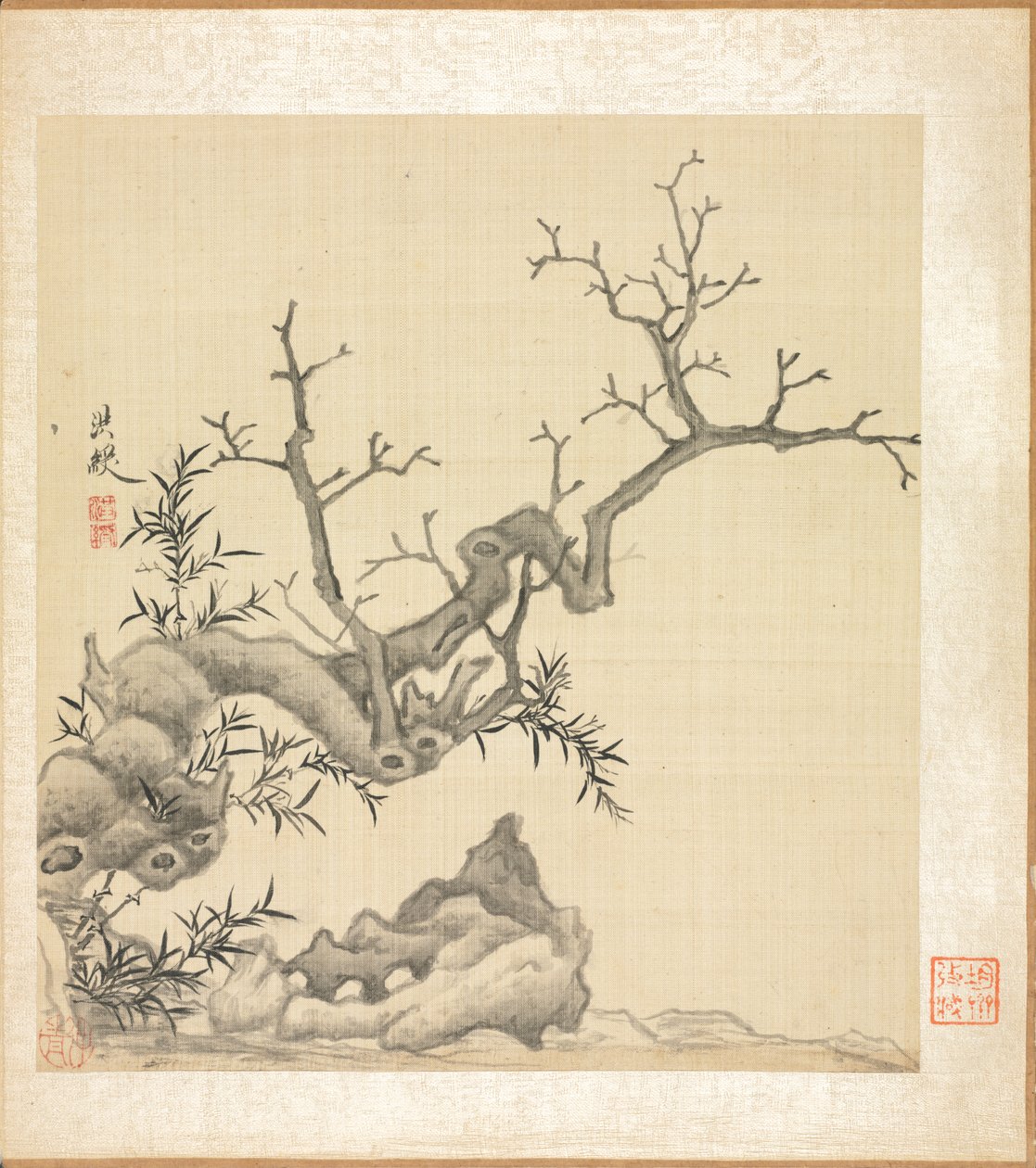 Paintings after Ancient Masters: Rock, Old Tree, and Bamboo by Chen Hongshou