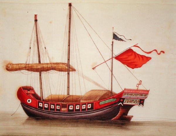 Embarkation of a sailing boat, Qianlong Period (1736-96) by Chinese School