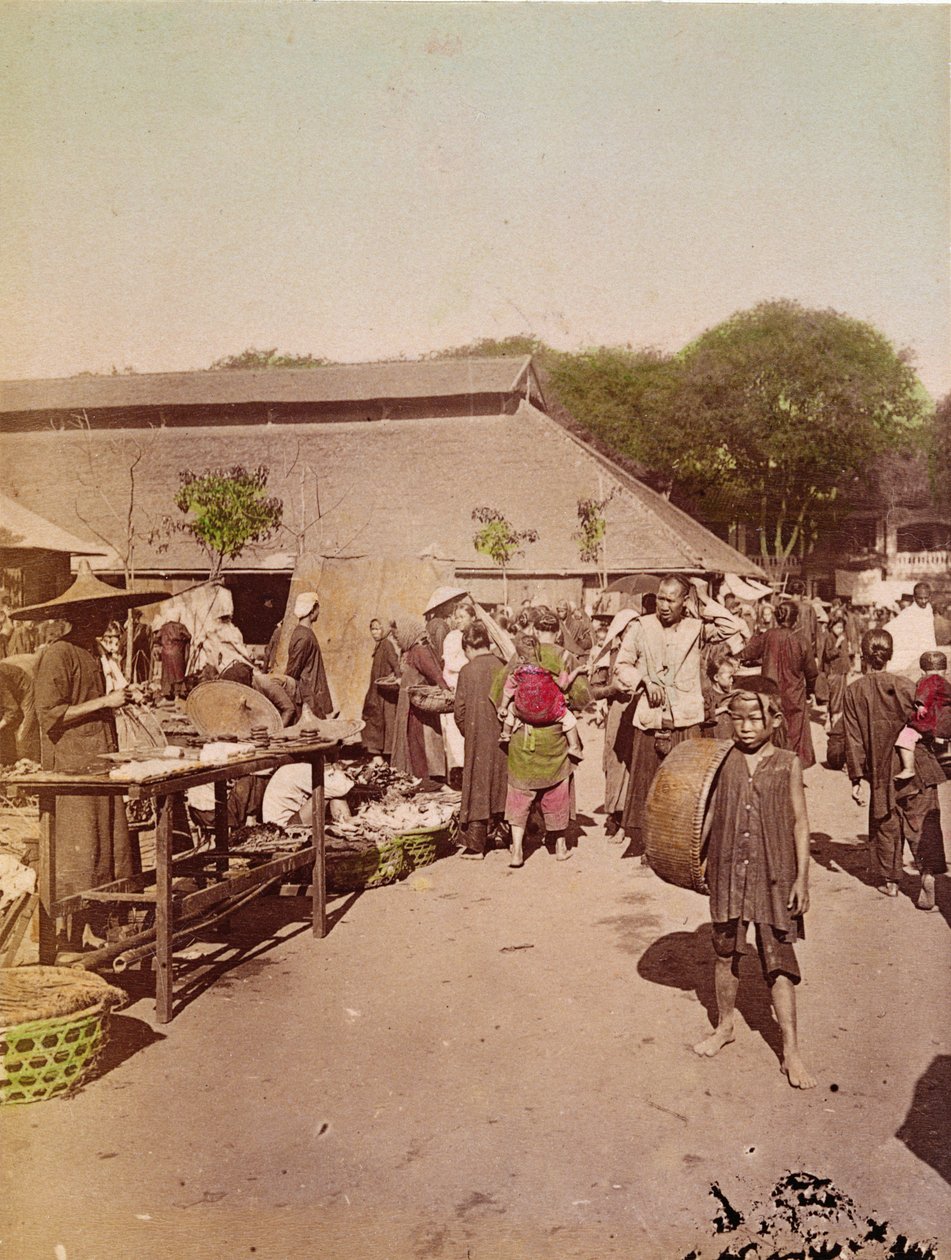 A Market in Tonkin, c.1899-1900 by Chinese School