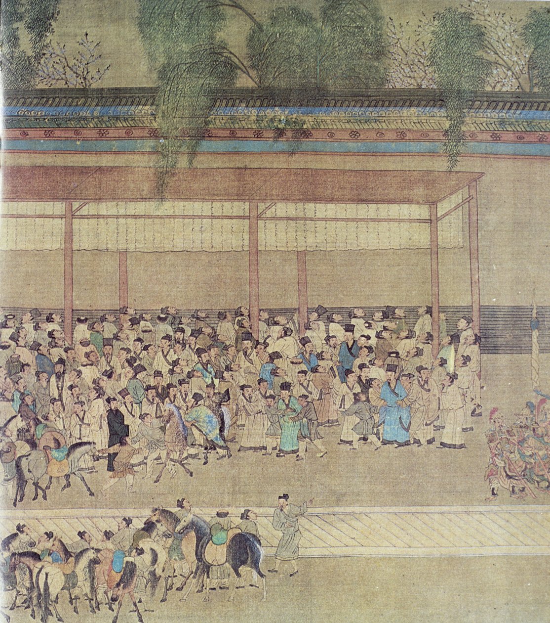 Ancient Chinese Waiting for Examination Results, facsimile of original Chinese scroll by Chinese School