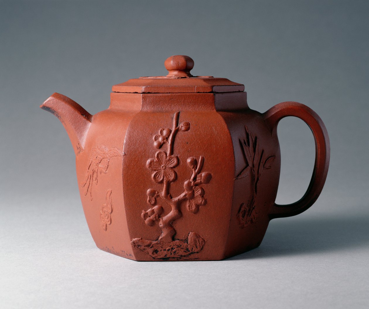 Yixing Hexagonal Teapot, Chinese, late 17th century by Chinese School