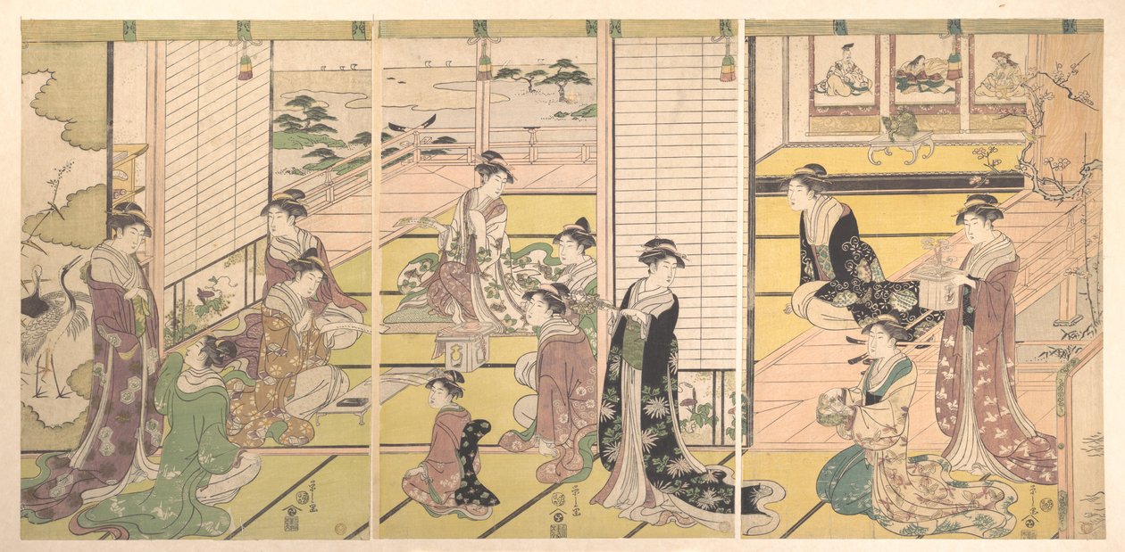 Honoring the Three Gods of Poetry: Women Composing Poems by Chobunsai Eishi
