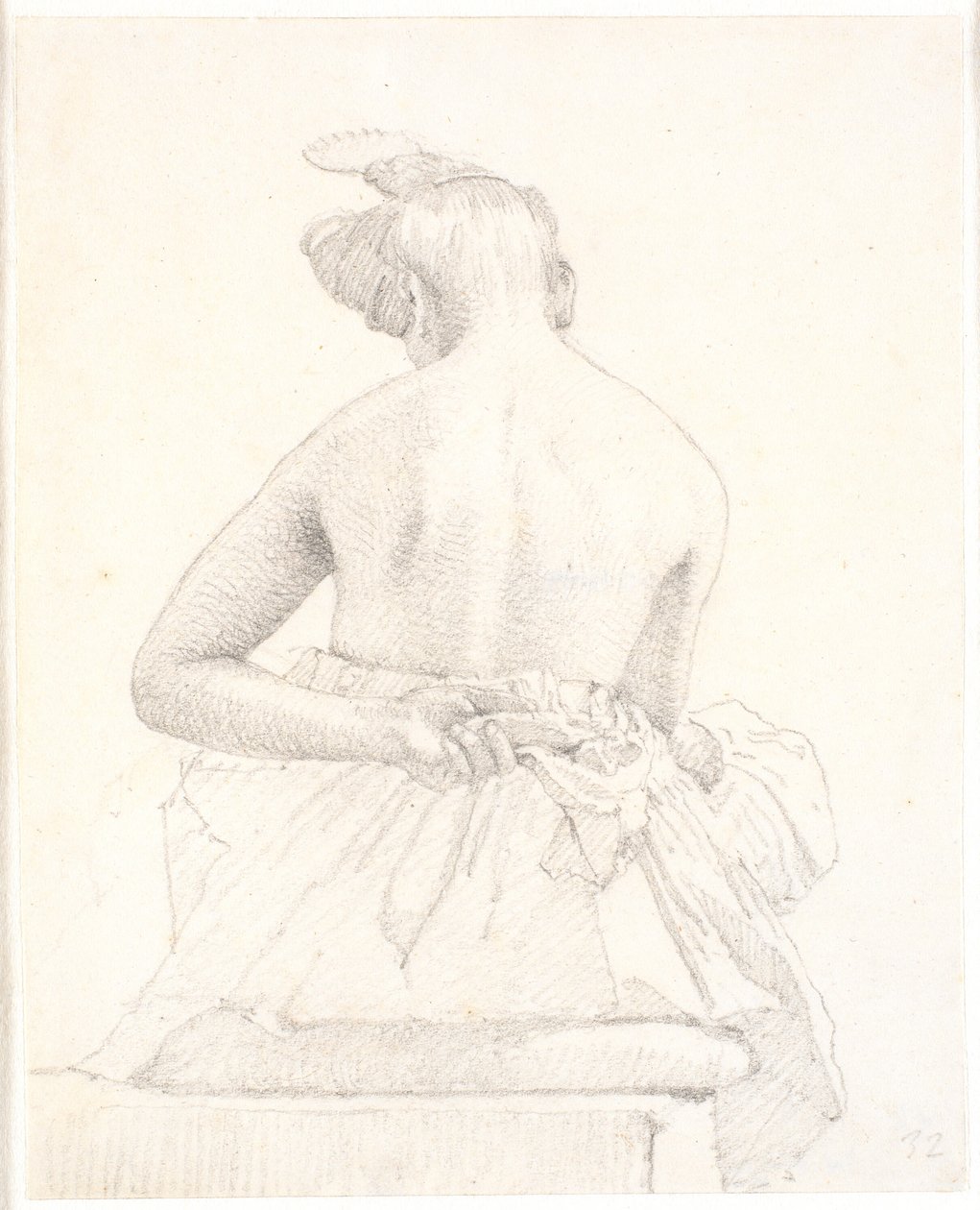 Seated Female Model Seen from Behind by Christen Købke