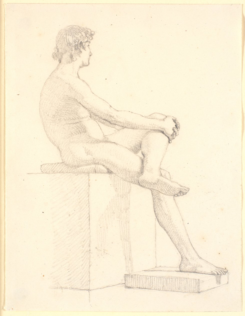 Young, Seated Male Model by Christen Købke