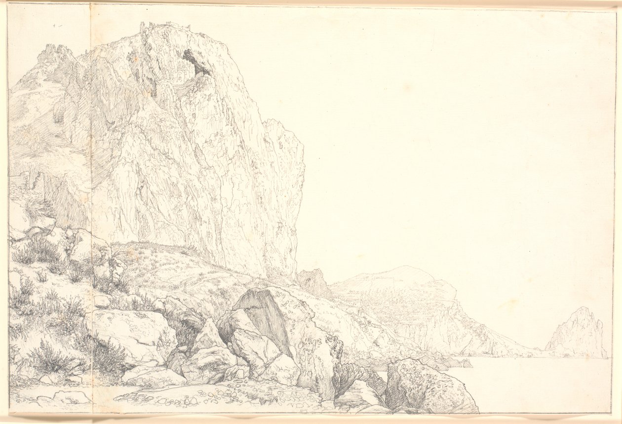 View of the Coast near Marina Piccola on Capri by Christen Købke