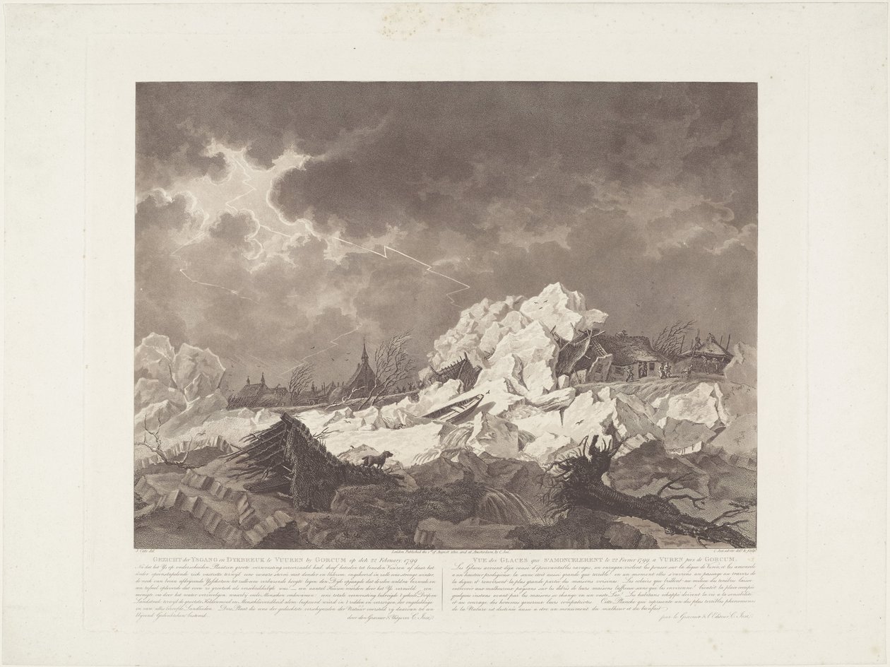 View of the Ice Drift and Dike Breach at Vuuren near Gorcum on February 22, 1799 by Christiaan Josi