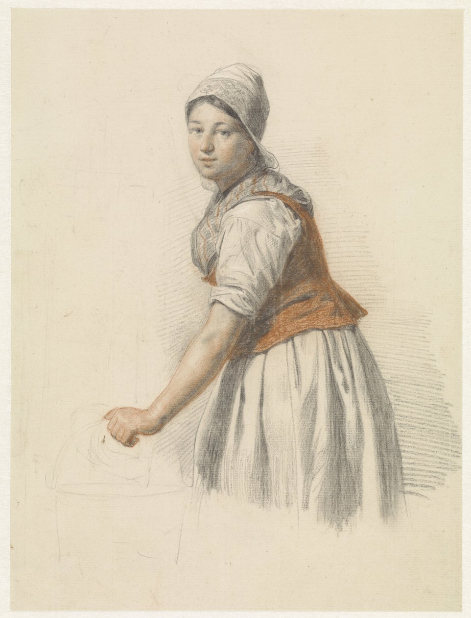 Standing Woman with Bucket, Facing Left by Christiaan van Geelen jr.