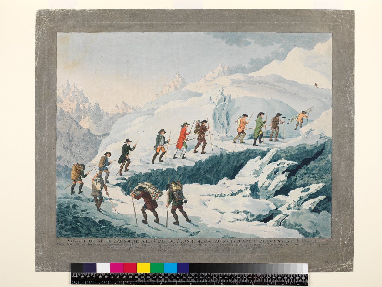 Valentine-Richards. Ascent of Mont Blanc by M. de Saussure in August 1787 by Christian von Mechel