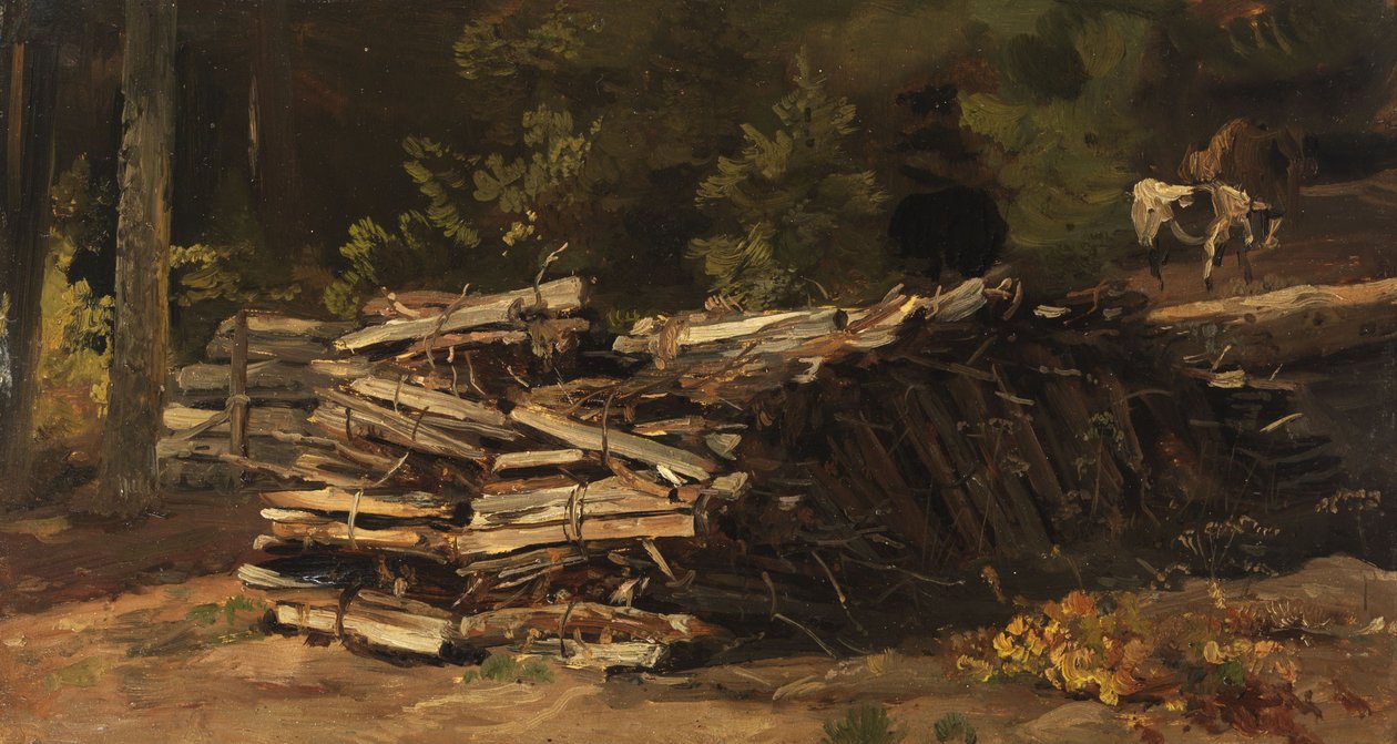 Wooden Pile at the Edge of the Forest by Christian Friedrich Gille