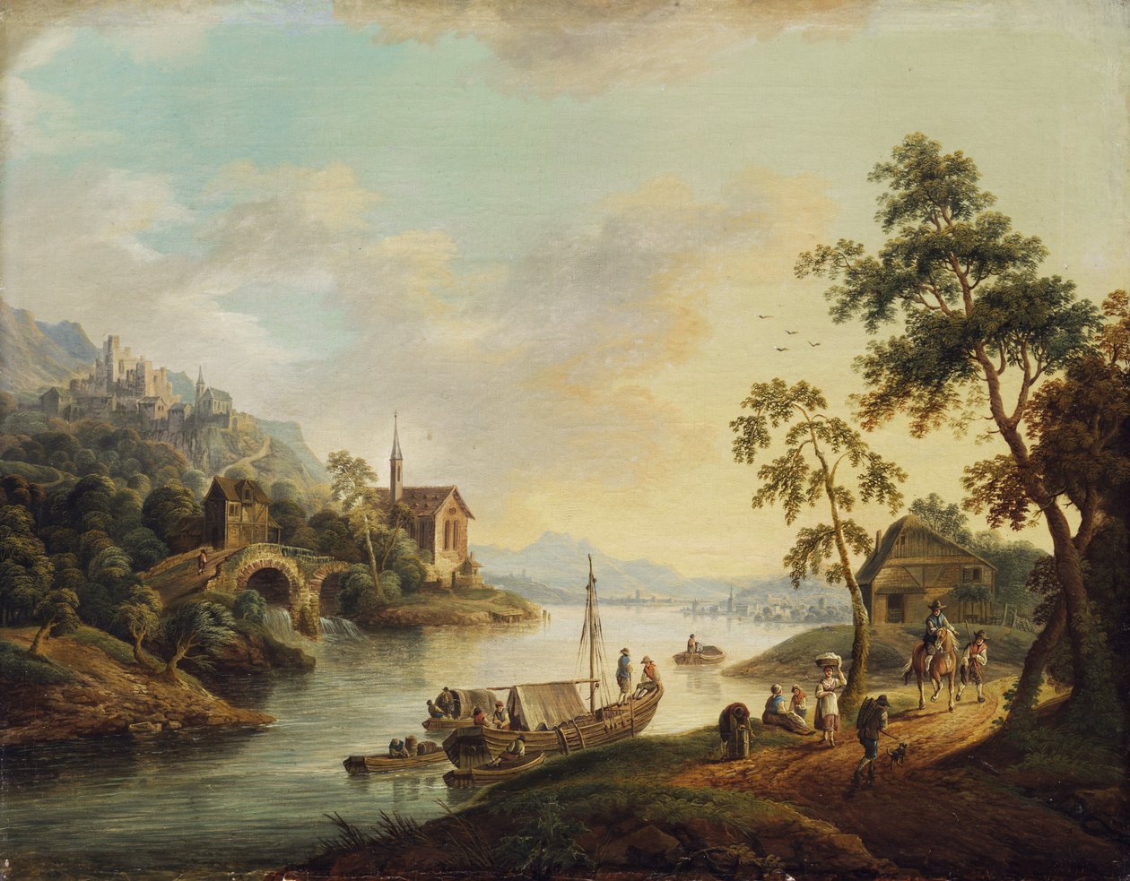Rhine Landscape by Christian Georg Schutz: Fine art print