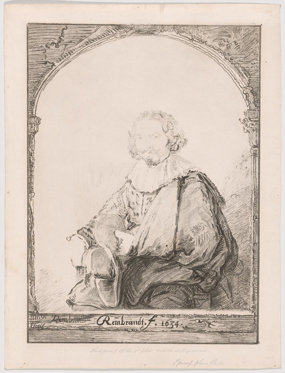 Portrait of a Man in an Armchair, from Collection of Imitations of Drawings after the Principal Dutch and Flemish Masters by Christian Josi