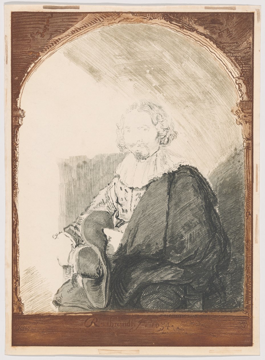 Portrait of a Man in an Armchair, from Collection of Imitations of Drawings after the Principal Dutch and Flemish Masters by Christian Josi