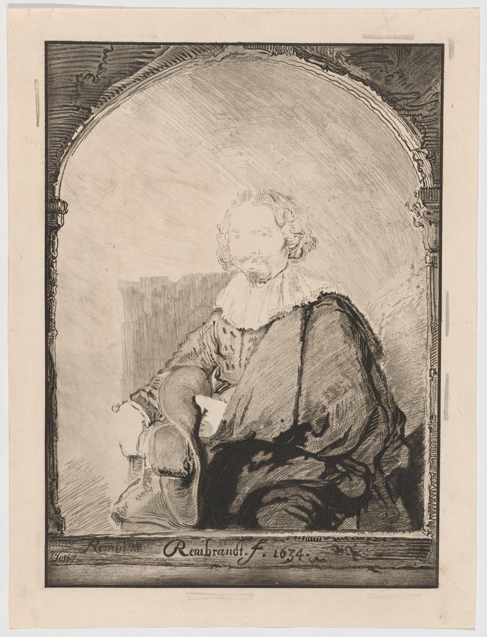 Portrait of a Man in an Armchair, from Collection of Imitations of Drawings after the Principal Dutch and Flemish Masters by Christian Josi