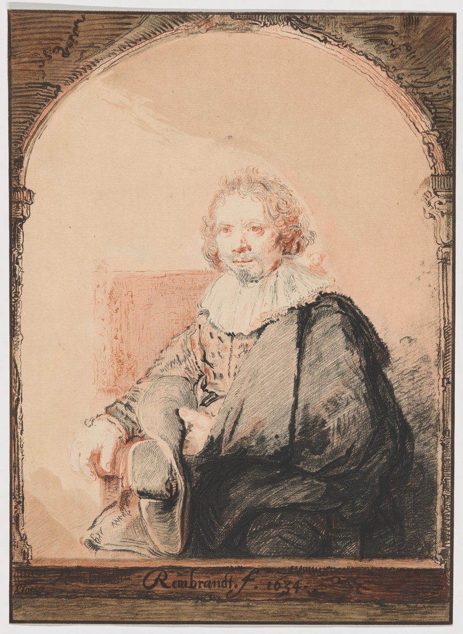 Portrait of a Man in an Armchair, from Collection of Imitations of Drawings after the Principal Dutch and Flemish Masters by Christian Josi