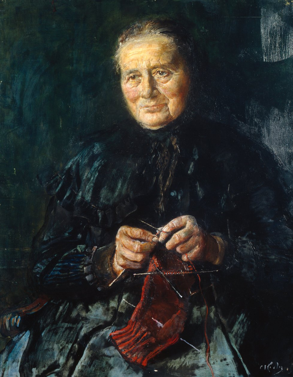 Knitting Wife by Christian Krohg