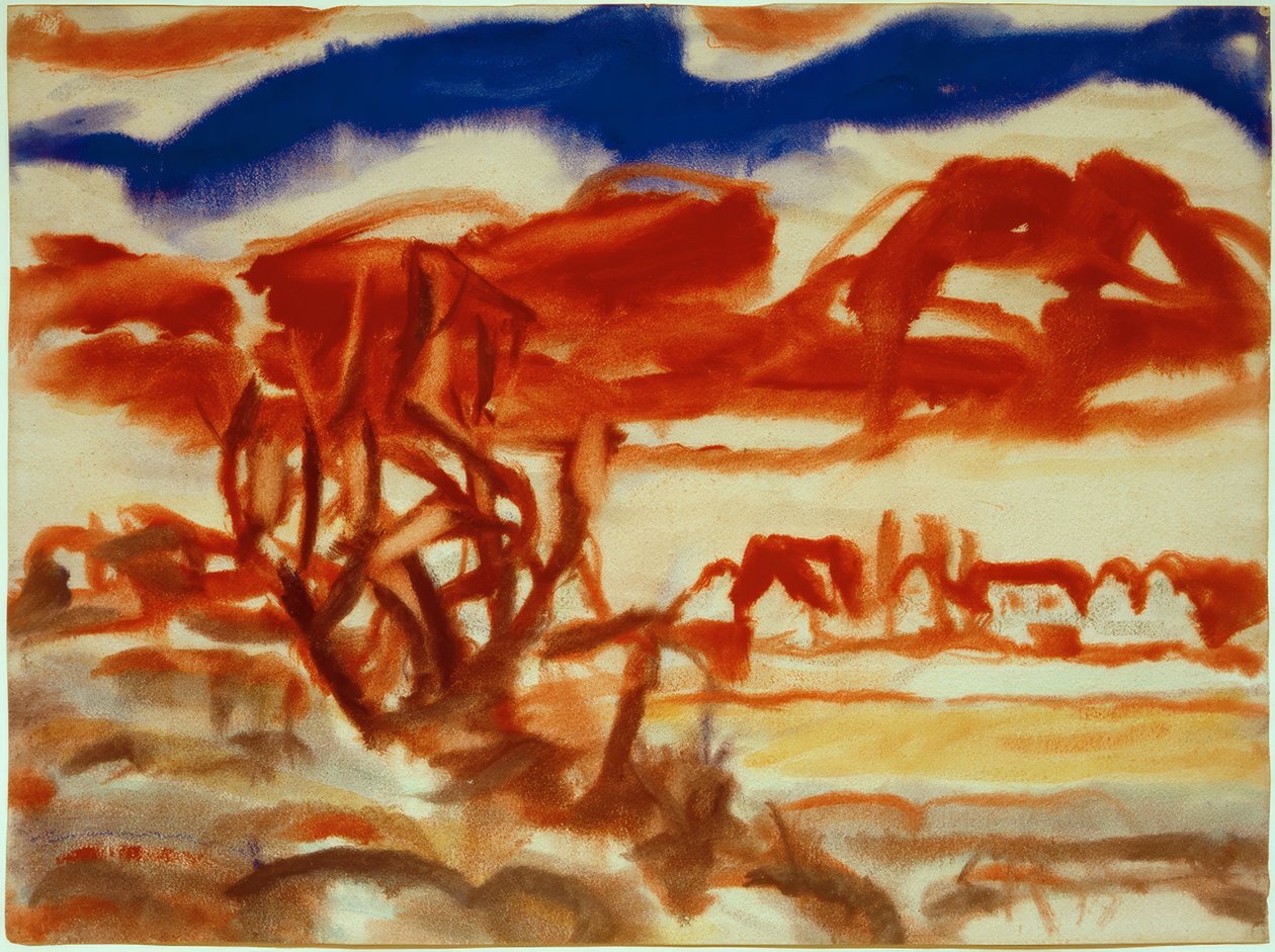 Group of Trees with Village by Christian Rohlfs