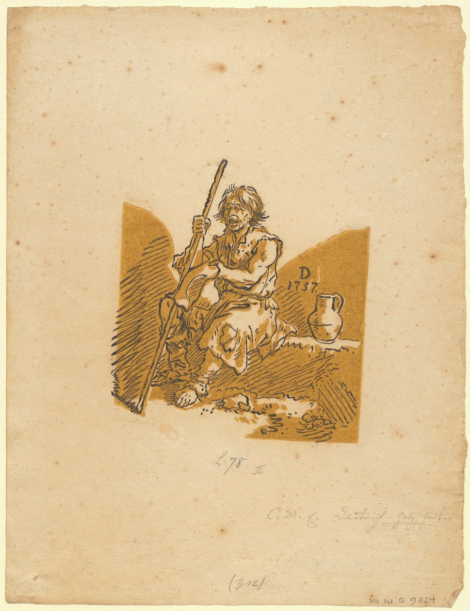 Blind Beggar by Christian Wilhelm Ernst Dietrich