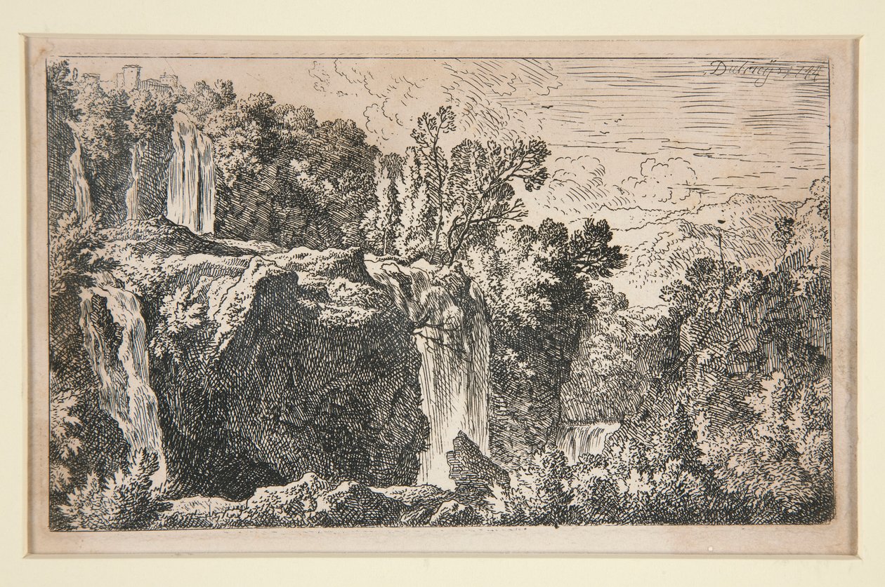 Landscape with Waterfall by Christian Wilhelm Ernst Dietrich