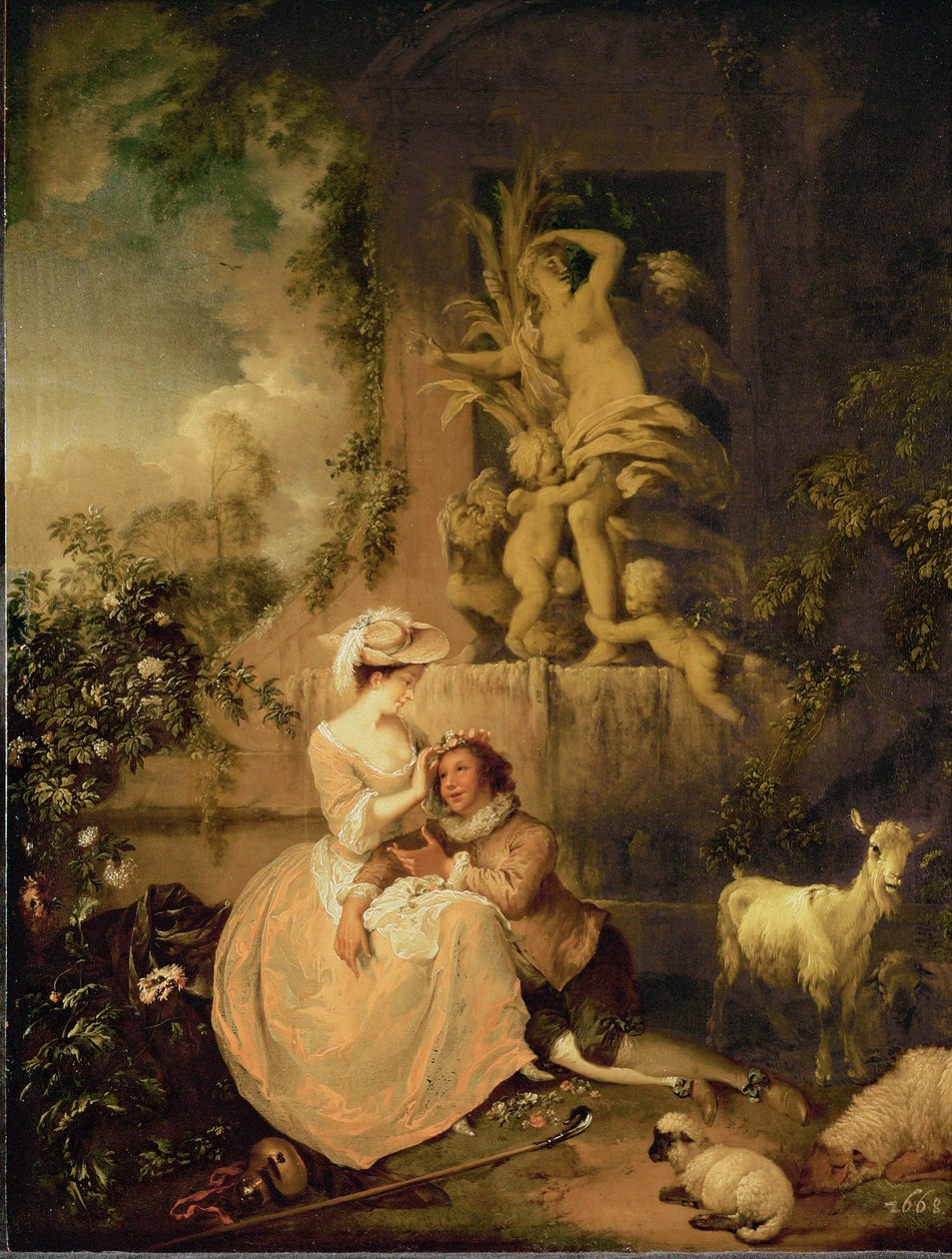 Lovers with Sheep and Goats by Christian Wilhelm Ernst Dietrich