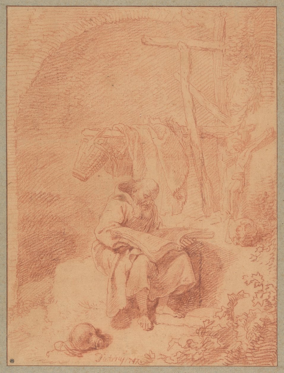 Saint Francis Reading by Christian Wilhelm Ernst Dietrich