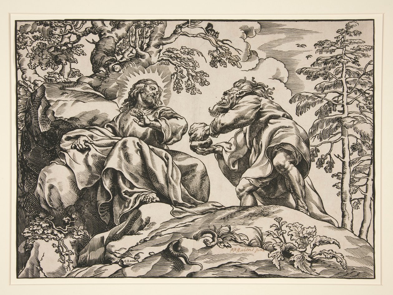 The Temptation of Christ, by the Devil by Christoffel Jegher