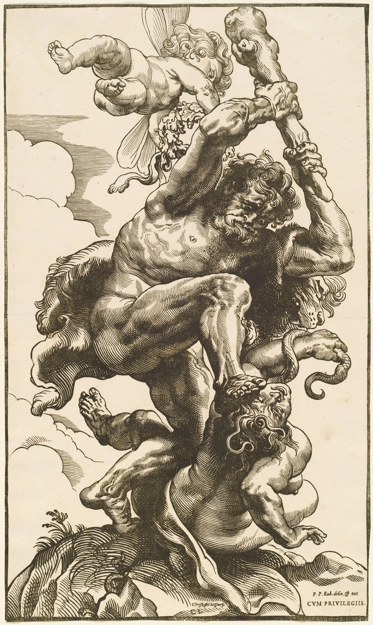 Hercules Fighting the Fury and the Discord by Christoffel Jegher after Sir Peter Paul Rubens