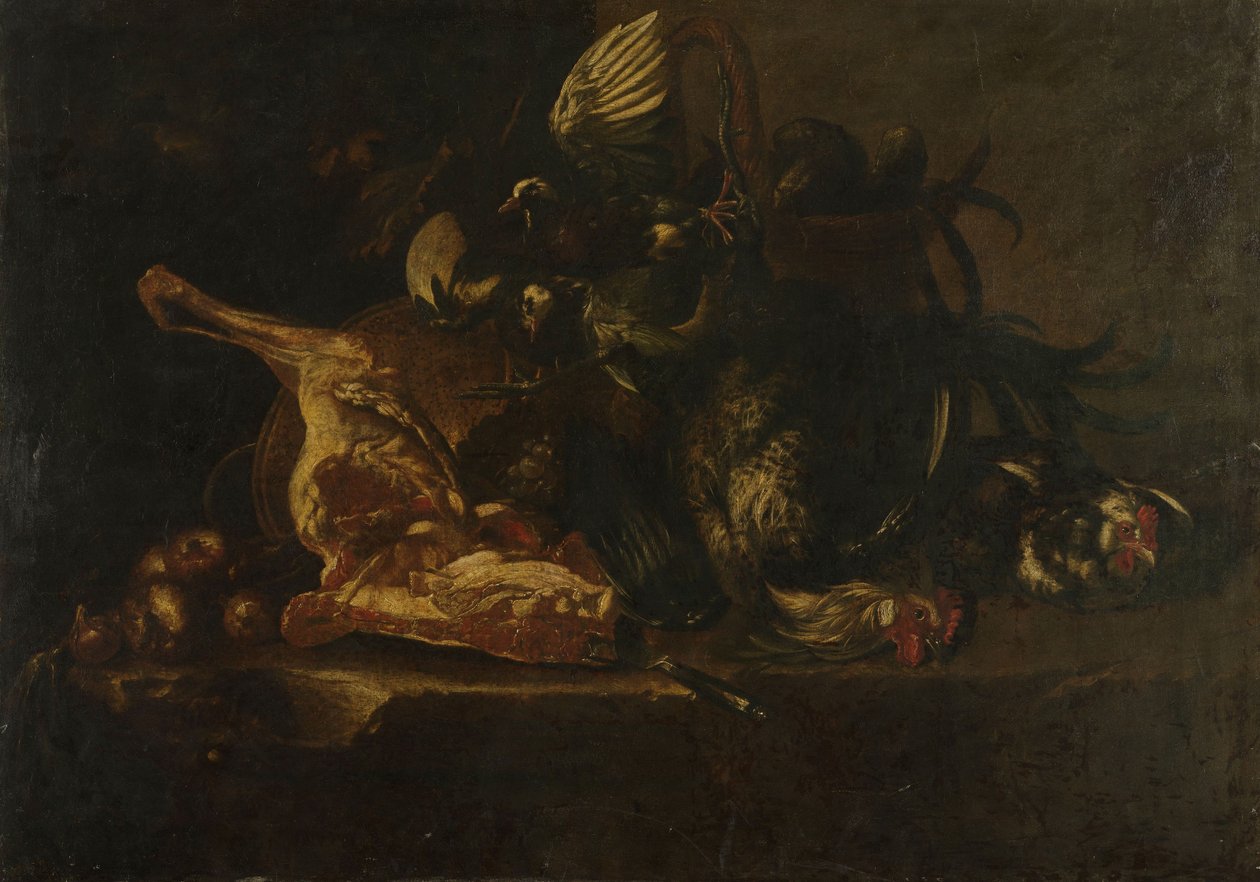 Still Life with Meat and Dead Birds by Christoffel Puytlinck