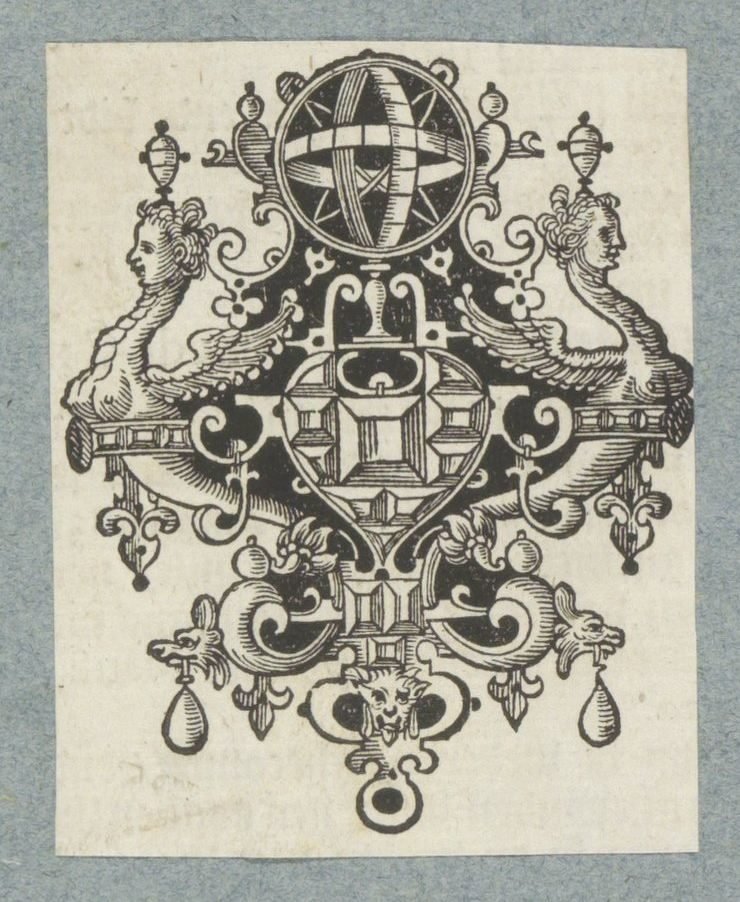 Ornament with Gemstones and Celestial Globe by Christoffel van Sichem (II) (possibly)