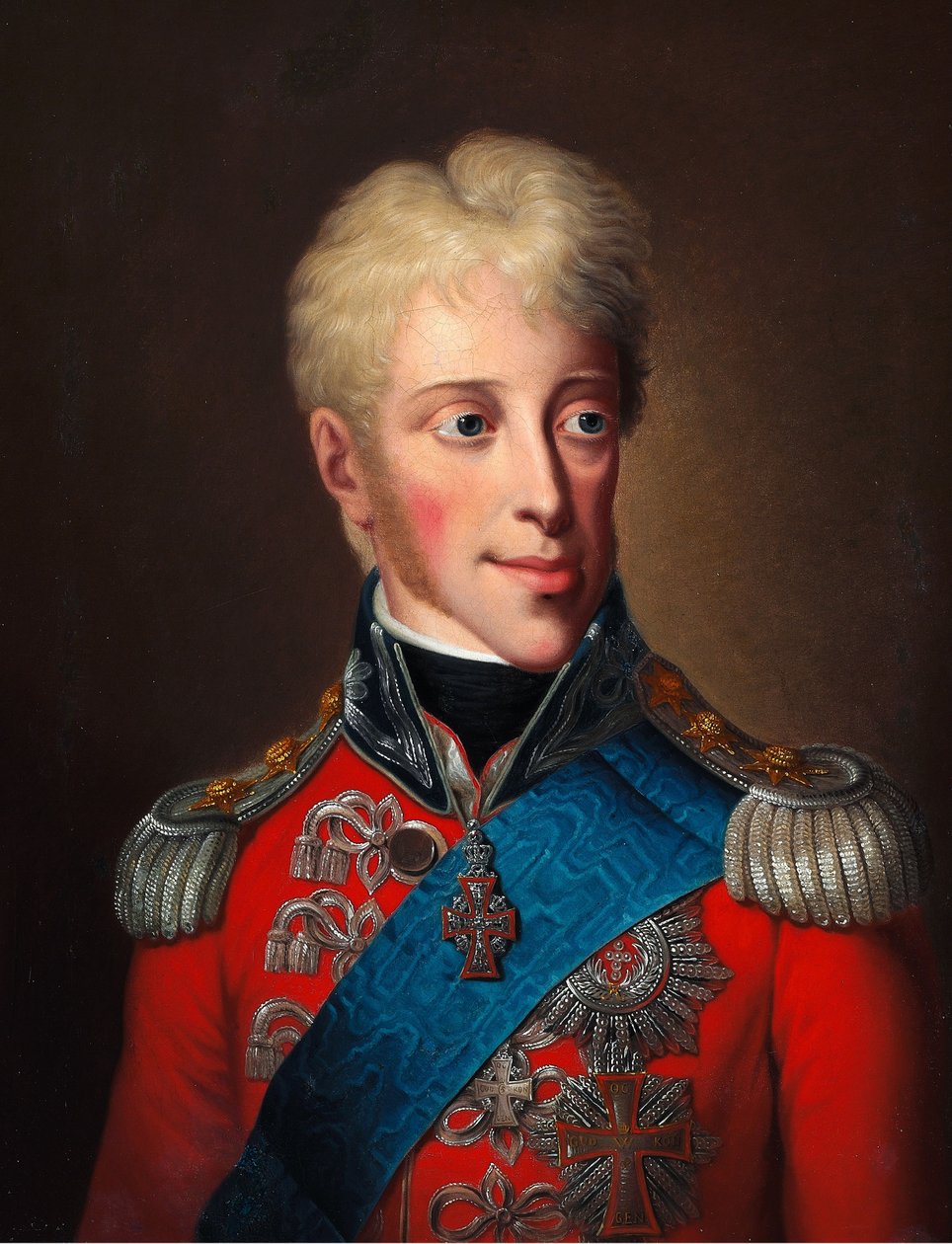 Portrait of Frederik VI (1784-1839) in a Red Jacket and with the Order ...