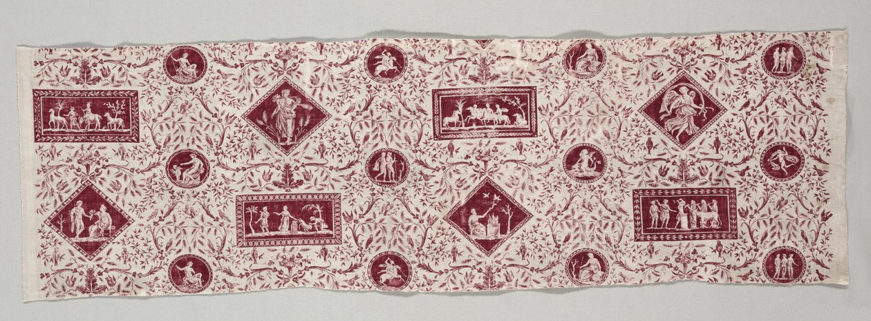 Strip of Copperplate Printed Cotton by Christophe Philippe Oberkampf