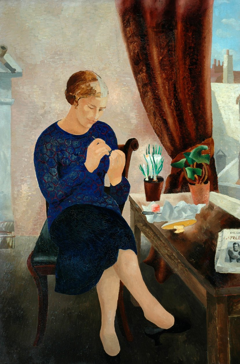 Seated Woman and the Manicure and Portrait of Frosca Munster, 1929 by Christopher Wood