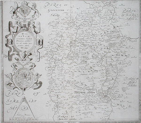 Map of Wiltshire by Christopher (after) Saxton
