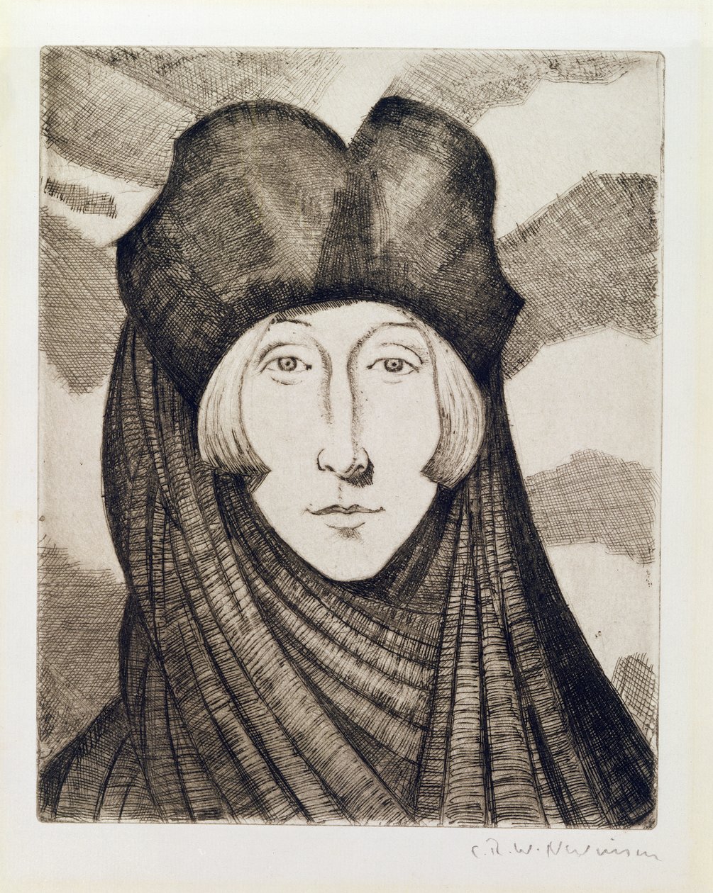 Edith Sitwell (1887-1964) by Christopher Richard Wynne Nevinson