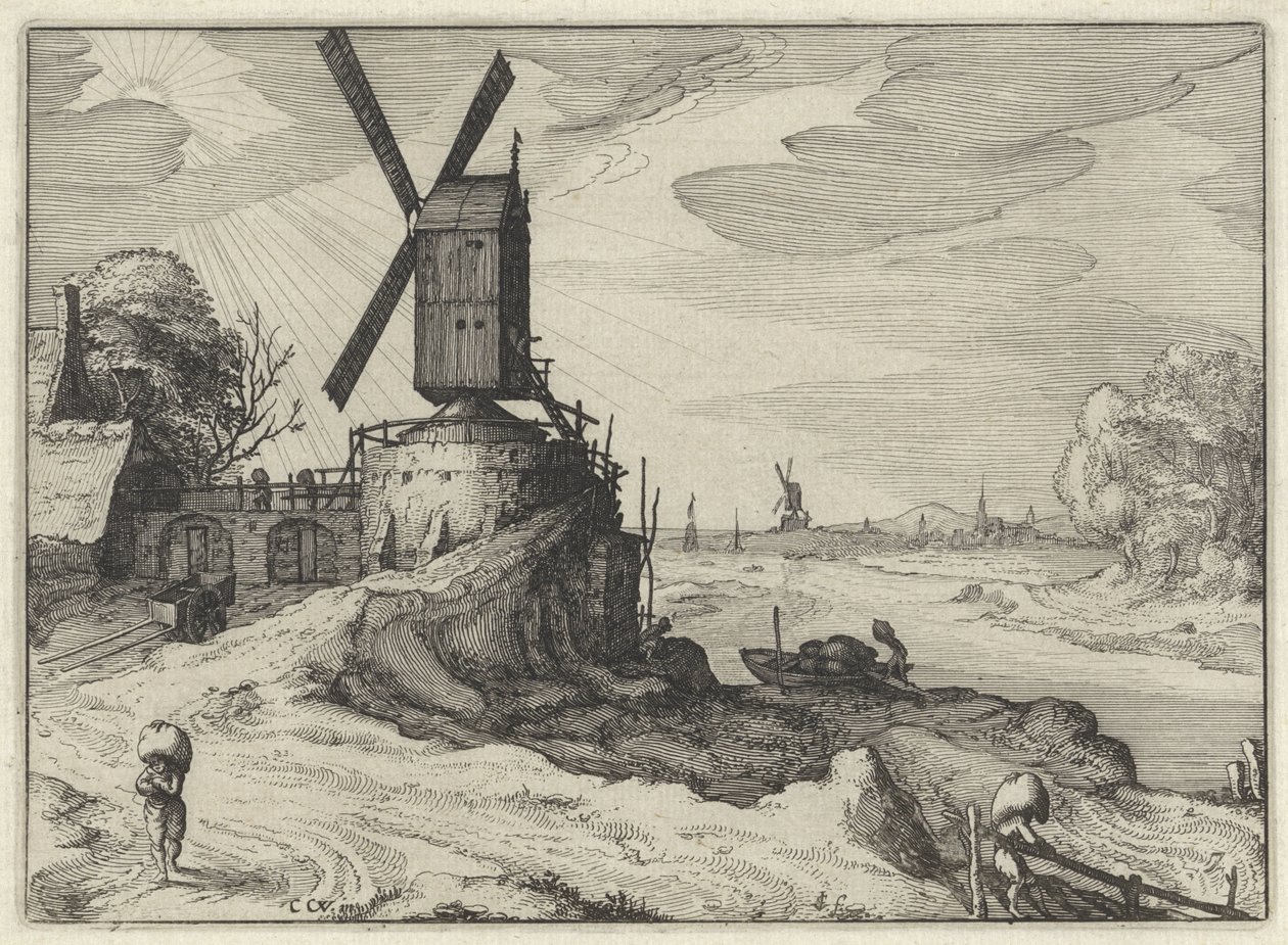 Mill by a River by Claes Jansz. Visscher (II)