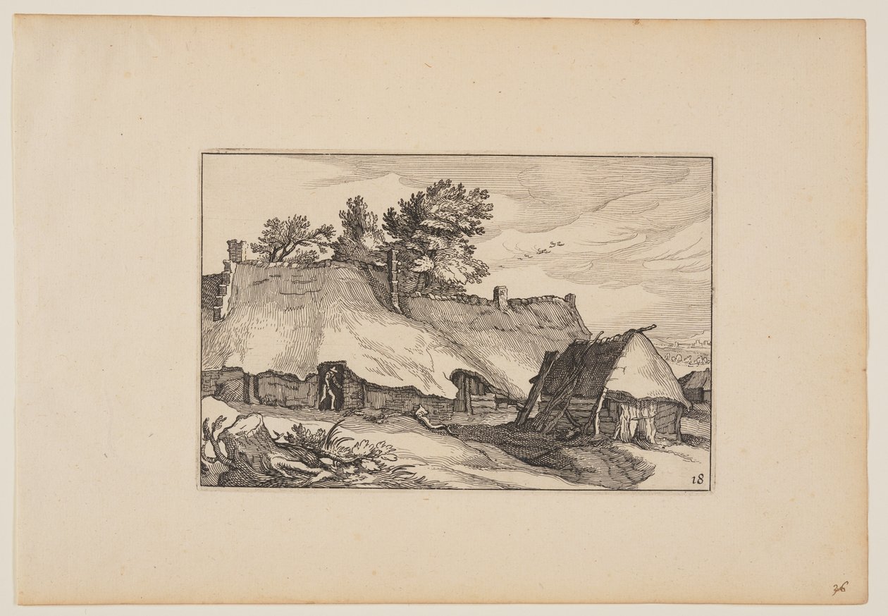 A Farm, Man in the Doorway, from Landscapes by Claes Jansz. Visscher