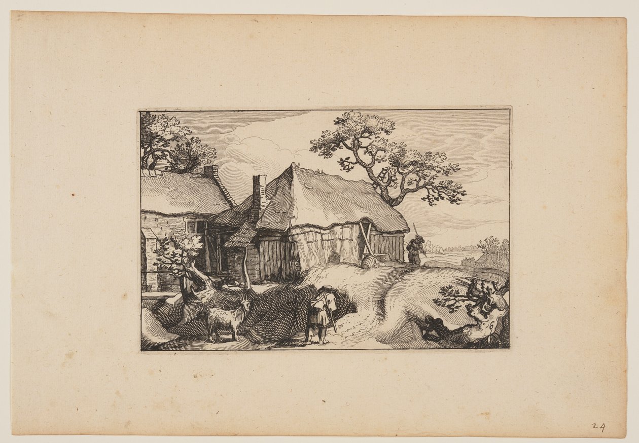 Path Along a Barn, from Landscapes by Claes Jansz. Visscher
