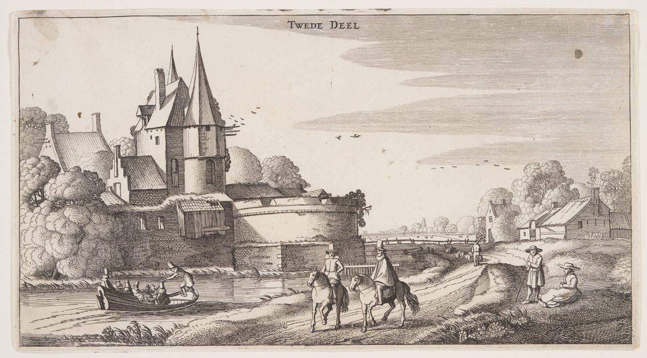 Country Road Along a Village with a Bastion, from Landscapes by Claes Jansz. Visscher II