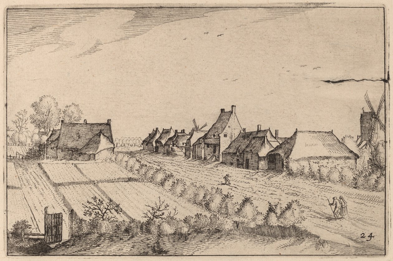 Fields and a Road by Claes Jansz Visscher after Johannes van Doetechum, the Elder after Lucas
