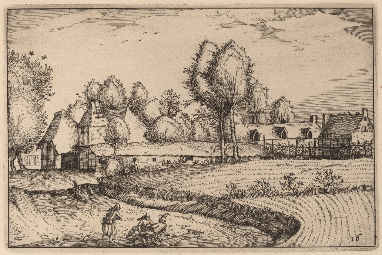 Road along a Field by Claes Jansz Visscher after Johannes van Doetechum, the Elder after Lucas