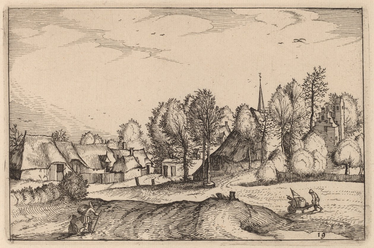 Road into a Village by Claes Jansz Visscher after Johannes van Doetechum, the Elder after Lucas