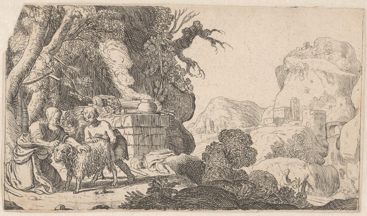 Abraham and Isaac with the Sacrificial Ram by Claes Moeyaert